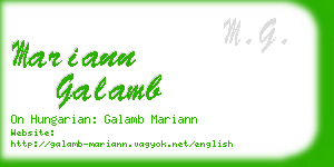 mariann galamb business card